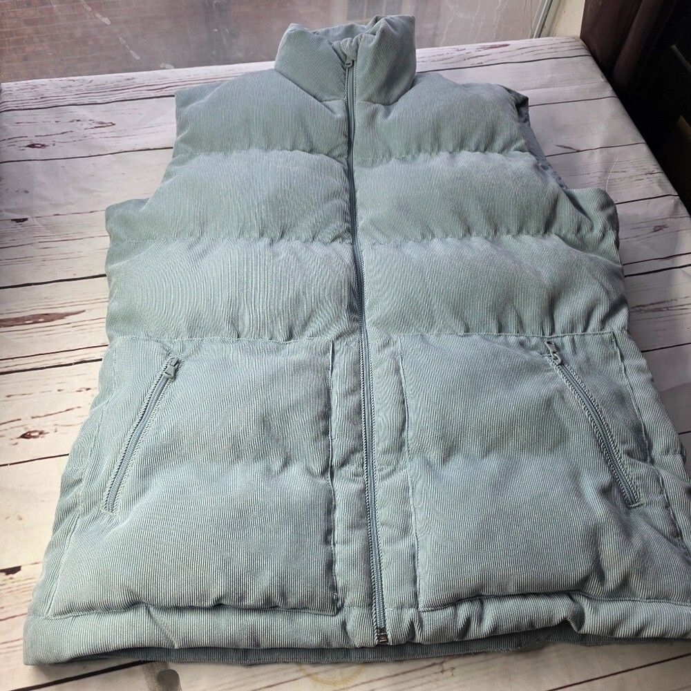 VINEYARD VINES Women’s Oversized Corduroy Puffer Vest Seabrook Light Blue L